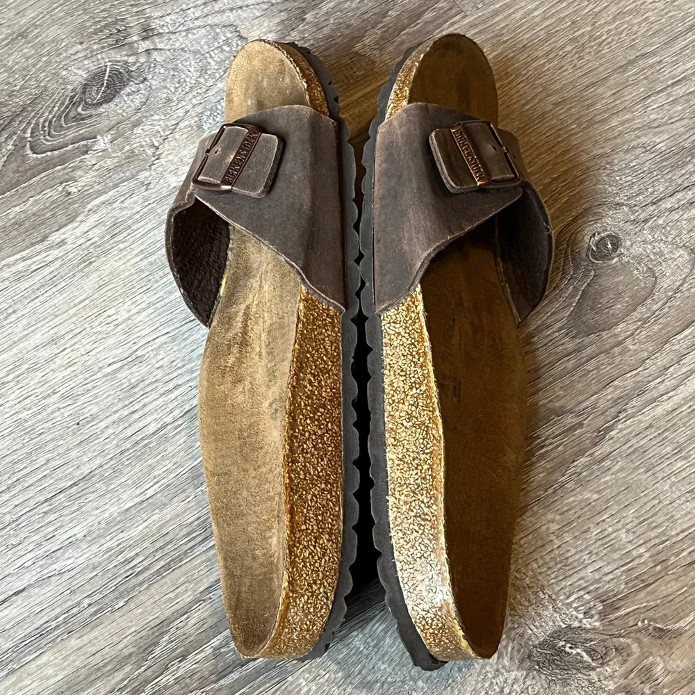 Birkenstock Madrid Slides Sandals Brown Birko-Flor Womens 10 EU 41‎ - Picture 5 of 9